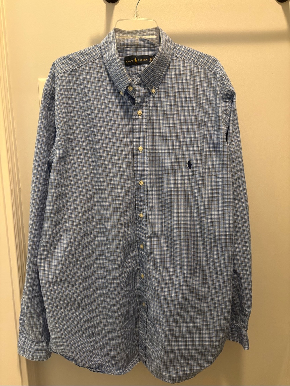 Ralph Lauren Men’s Blue Plaid Button-Down Shirt